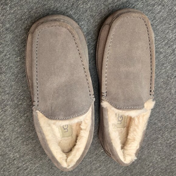 UGG ASCOT WIDE GRAY T SUEDE SHEEPSKIN MOCCASIN SLIPPERS MENS US 7 main image 9